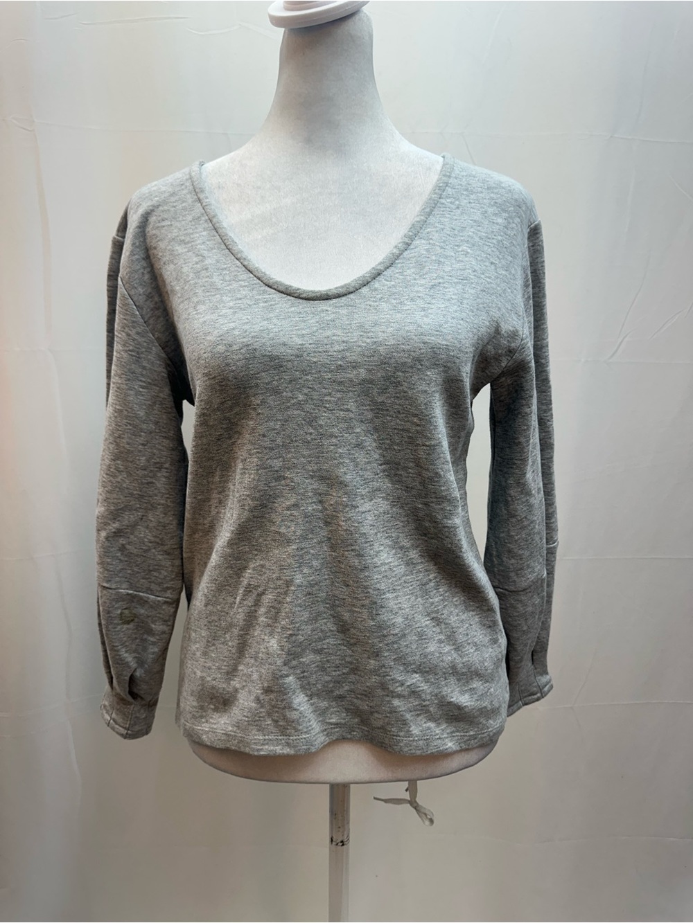 Halogen Gray Scoop Neck Sweatshirt XXS